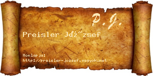 Preisler József névjegykártya